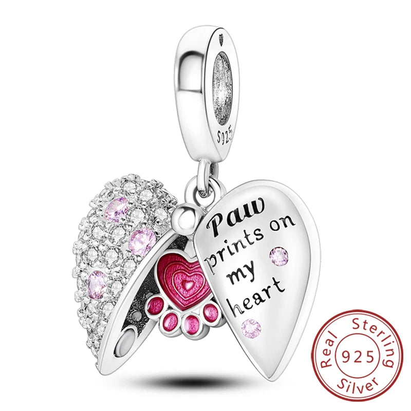 925 Sterling Silver Pink Pendant Charm Bead | Fits Pandora Bracelets & Necklaces | DIY Fine Jewelry