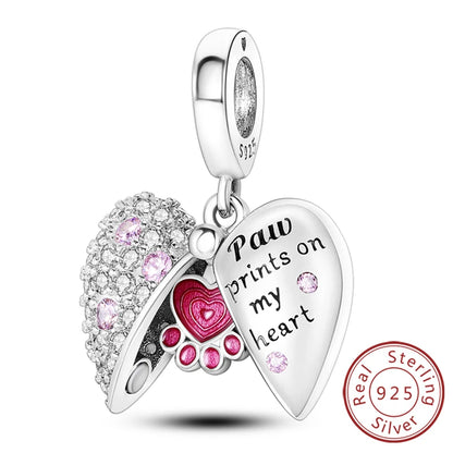 925 Sterling Silver Pink Pendant Charm Bead | Fits Pandora Bracelets & Necklaces | DIY Fine Jewelry