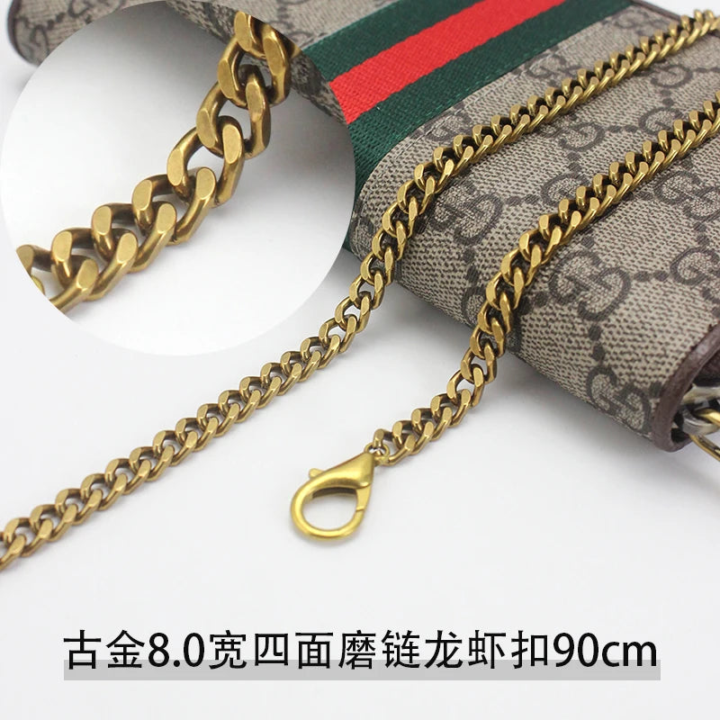 Long Zipper Wallet Chain Accory Handbag Strap DIY Coffee Leather Strip Single oulder Crossbody Bag Chain Replacement