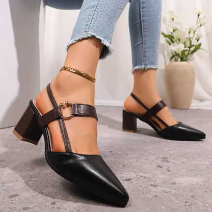 Women's Mirror Block Heel Sandals - Luxury Designer Chunky Heels