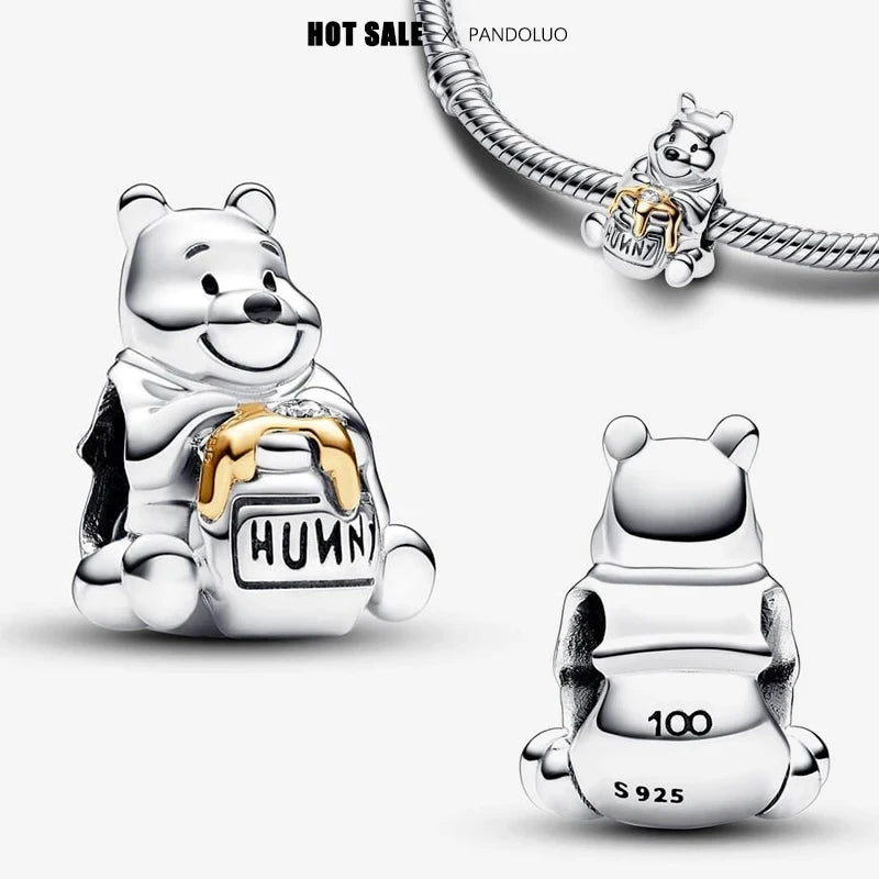 925 sterling silver charm Stitch Charm bead,Original Women Bracelet ,Necklace Pendant Jewelry Holiday gift