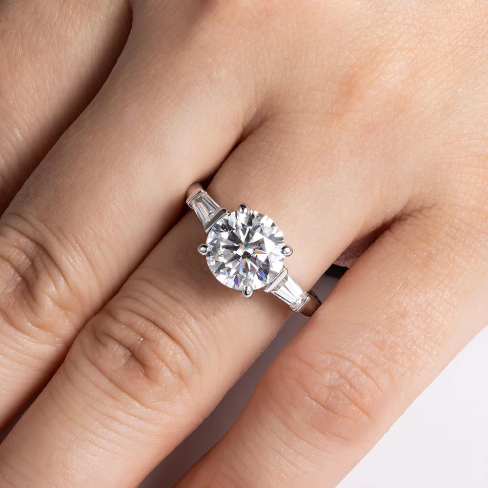 Moissanite Cocktail Ring - 925 Sterling Silver, 1ct & 2ct, D Color, NGTC Certified