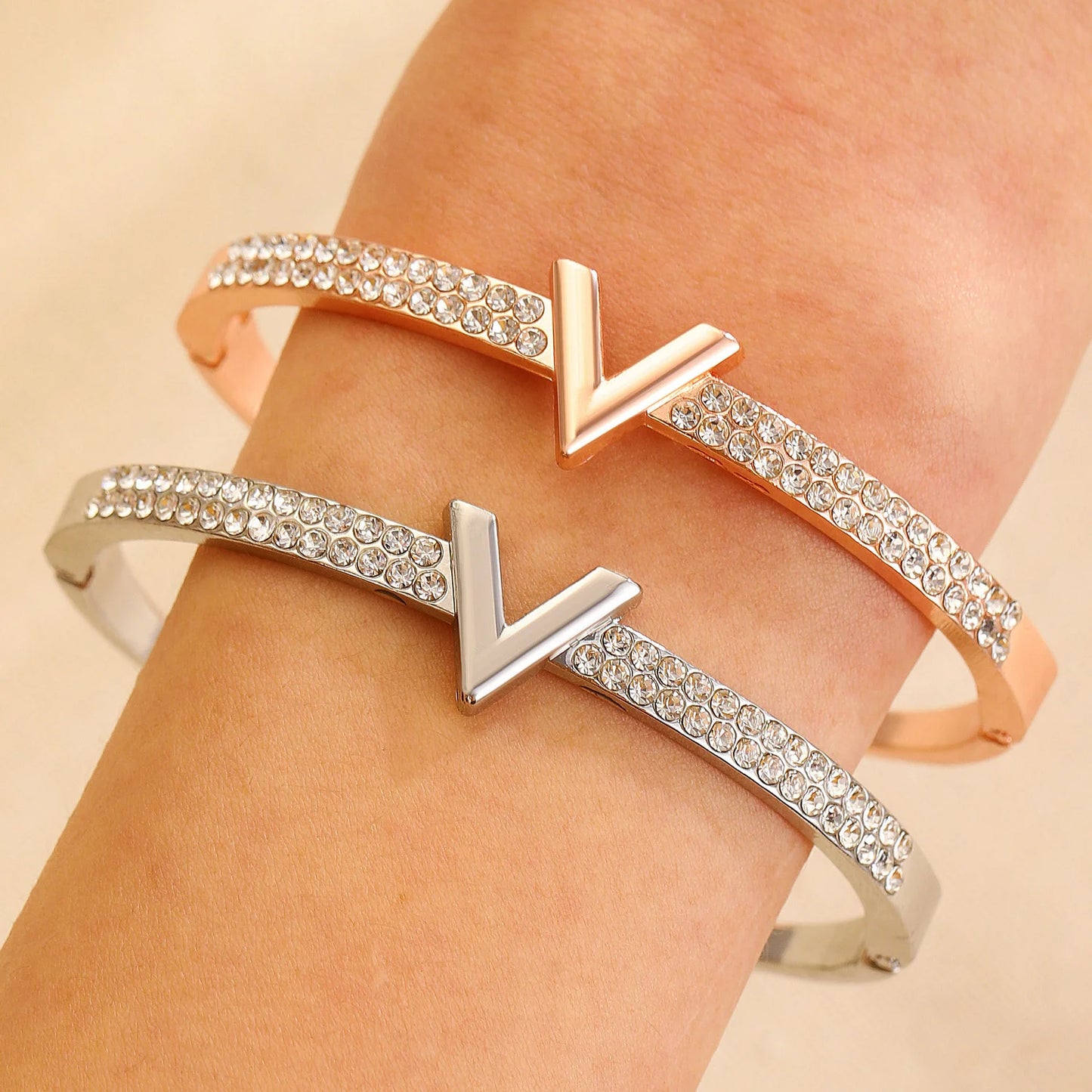 Letter Bracelet Women's Instagram Style Personalized Design English Letter V-shaped Bracelet Bracelet