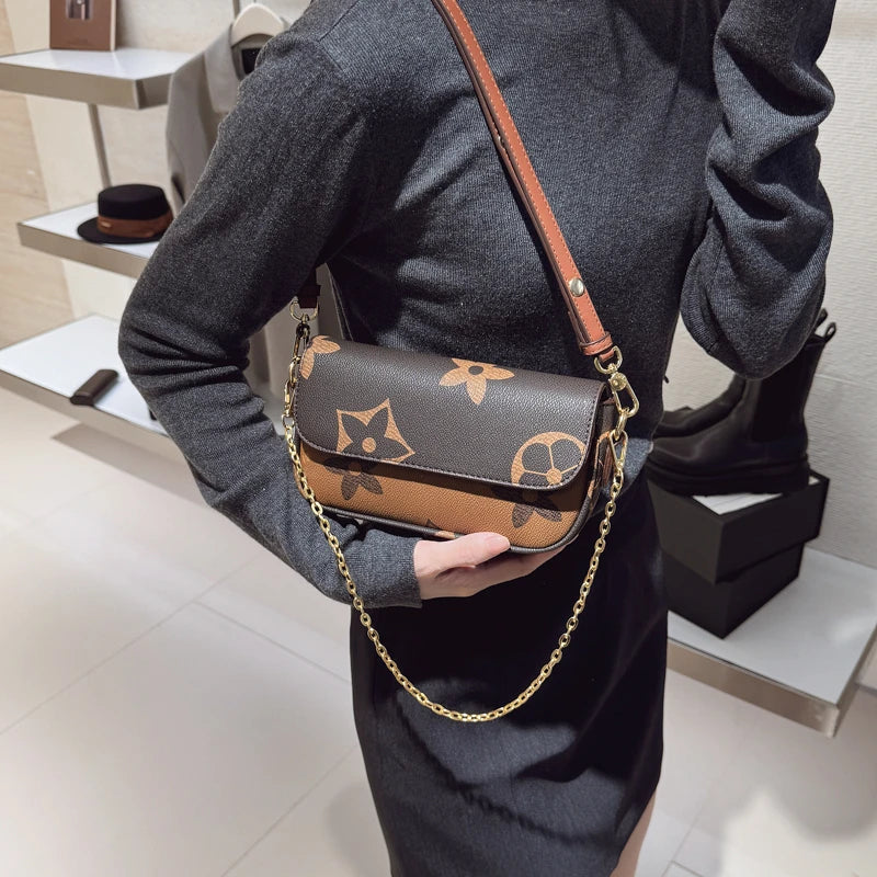Elegant Women's Leather Messenger Handbag