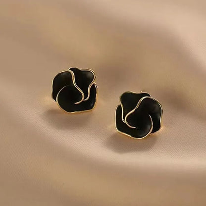 Niche Light Luxury Flower Earrings High End Temperament Women Fashion Jewelry Daily Party Wear