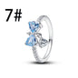 925 Sterling Silver Blue Bow Zircon Fine Jewelry | Earrings, Necklace & Ring for Women