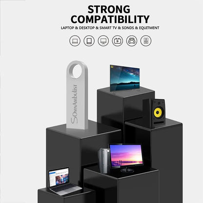 USB Flash Drive | High-Speed USB 2.0 Metal Pen Drive | 4GB to 128GB | Silver & Black