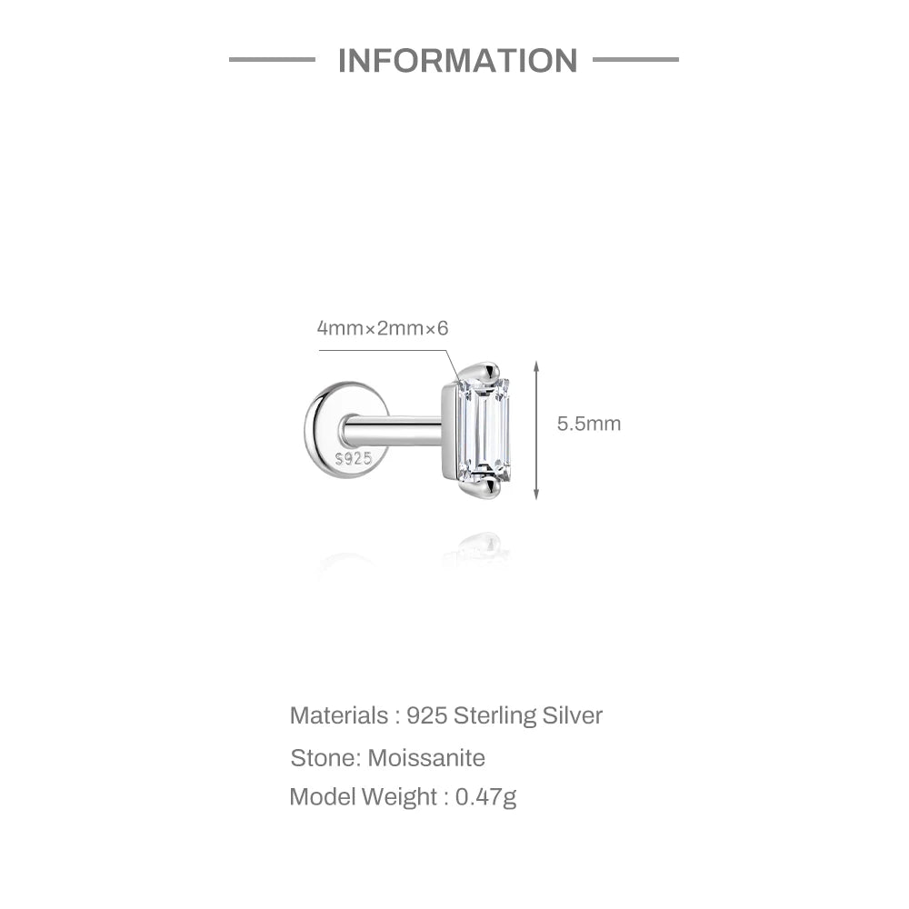 Moissanite Stud Earrings - 925 Sterling Silver, 0.03-1.2ct, D Color, GDTC Certified