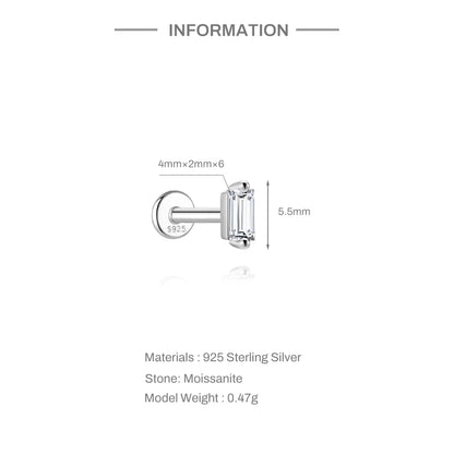 Moissanite Stud Earrings - 925 Sterling Silver, 0.03-1.2ct, D Color, GDTC Certified