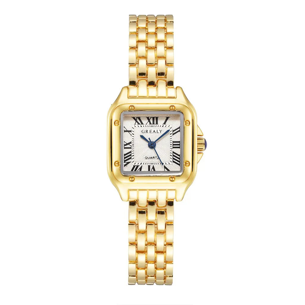 Light Luxury Square Watch - Gold Business Bracelet Watch for Women