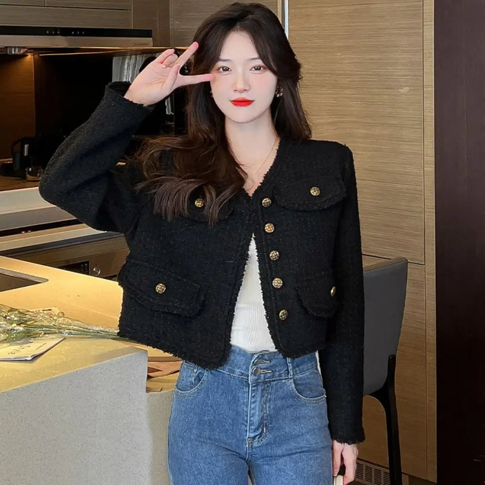 Y2K Tweed Jacket - Korean Style Autumn Winter 2025