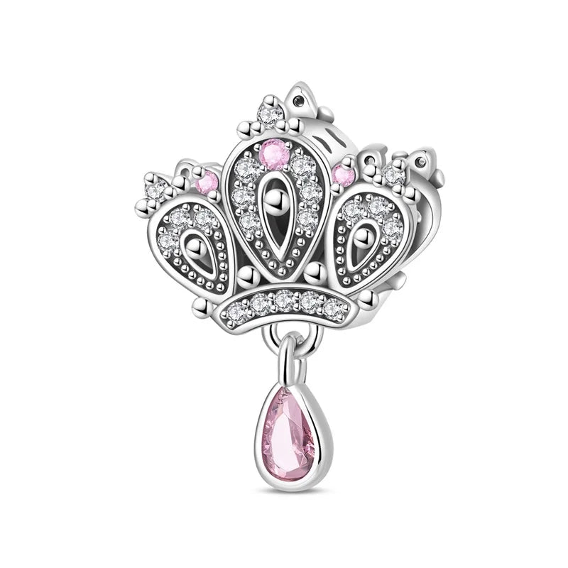 925 Sterling Silver Charm Beads | Butterfly, Crown, Heart & Perfume Bottle Zircon Charms for Women