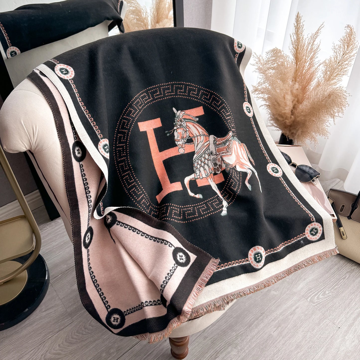 Luxury Winter Cashmere Scarf -  Warm Pashmina Blanket Poncho Shawl