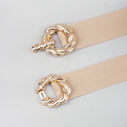 Waist Belt Women's Belt Corset Wide Elastic Dress Belt Luxury Designer Brand Stretch Elastic Wide Corset Metal Buckle Waistband