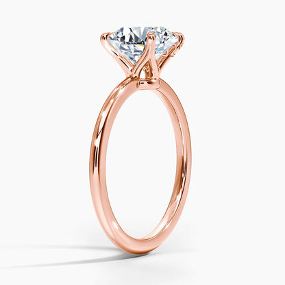Solitaire Ring - 925 Sterling Silver Rose Gold, Moissanite or Zirconia, 1ct 2ct 3ct 5ct
