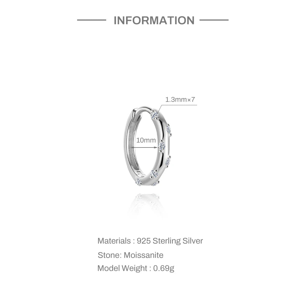 Moissanite Stud Earrings - 925 Sterling Silver, 0.03-1.2ct, D Color, GDTC Certified