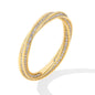 Moissanite Stackable Wedding Band - 925 Sterling Silver & 18K Gold Plated, D Color VVS1