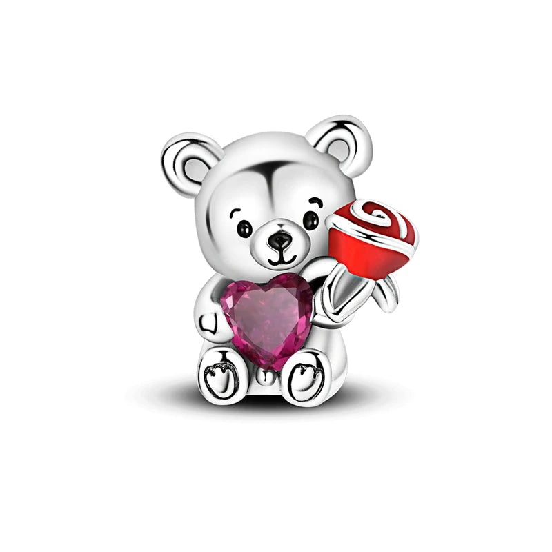 925 Sterling Silver Tree of Life, Peach Heart & Sweet Love Charm Bead | Fits Bracelets & Necklaces