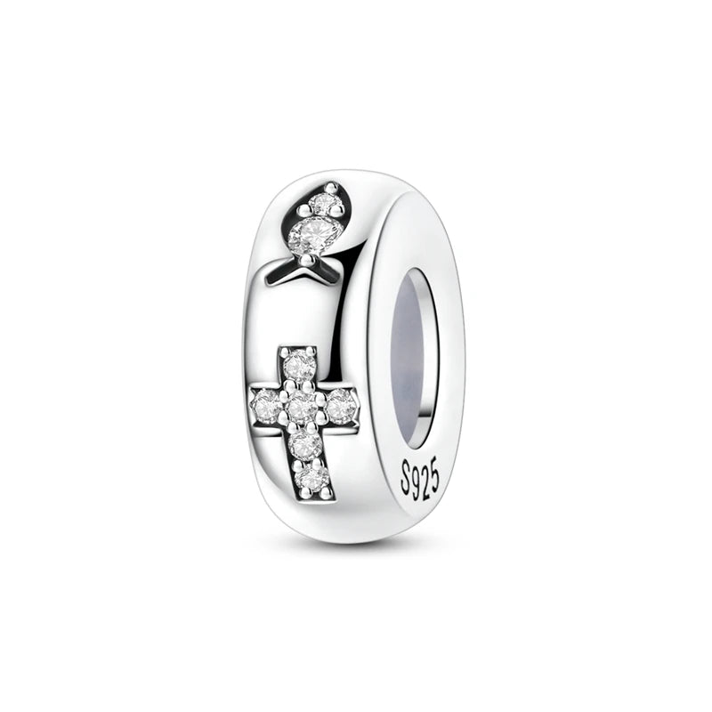 925 Sterling Silver Bear, Kart & Family Tree Charm Bead | Fits Pandora Bracelets & Pendants for Women