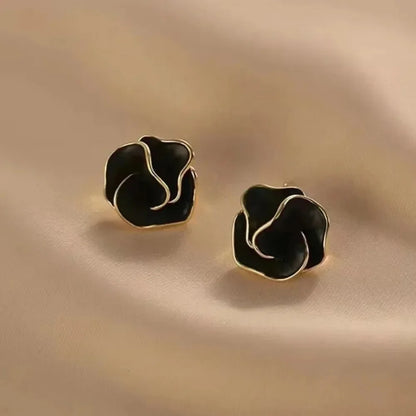 Niche Light Luxury Flower Earrings High End Temperament Women Fashion Jewelry Daily Party Wear