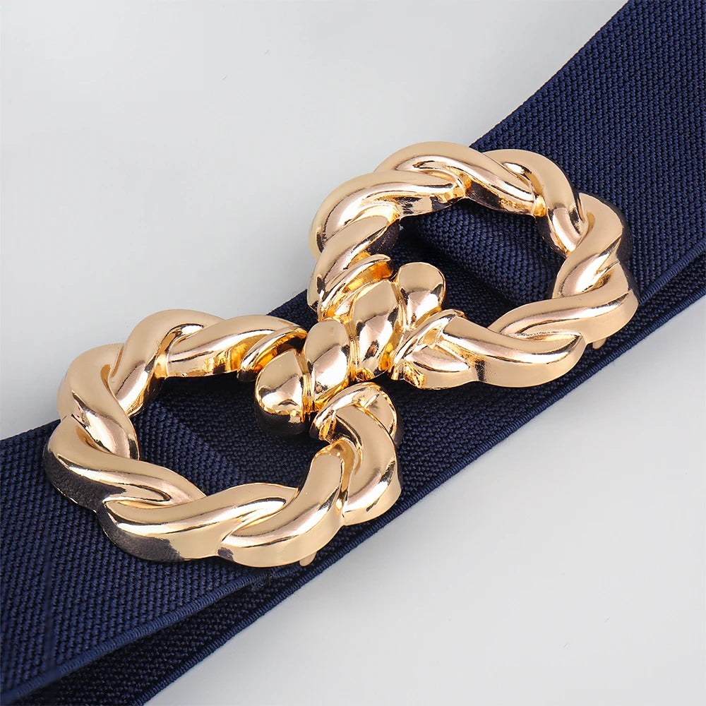 Waist Belt Women's Belt Corset Wide Elastic Dress Belt Luxury Designer Brand Stretch Elastic Wide Corset Metal Buckle Waistband