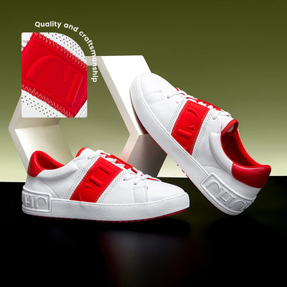 Women's White Casual Sneakers - Balance Technology Comfort Shoes