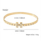 Fashionable, Personalized, Exquisite, Versatile, Trendy Stainless Steel Diamond-Studded Letter H Slim Bracelet For Women
