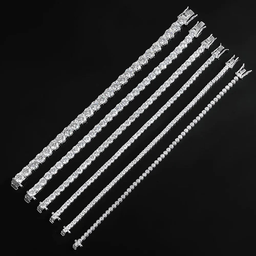 Moissanite Tennis Bracelet - 925 Sterling Silver, D Color VVS1, GRA Certified