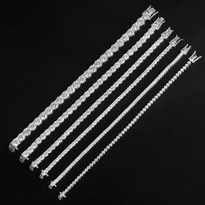 Moissanite Tennis Bracelet - 925 Sterling Silver, D Color VVS1, GRA Certified