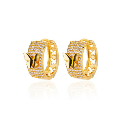 Shiny Zircon Circle Square Hoop Earrings for Women Gold Color Stainless Steel Earrings Luxury Christmas Jewelry Wedding aretes