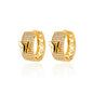 Shiny Zircon Circle Square Hoop Earrings for Women Gold Color Stainless Steel Earrings Luxury Christmas Jewelry Wedding aretes
