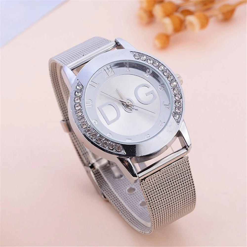 Starry Sky Diamond Watch - Luxury Gold Mesh Strap Quartz Watch for Women