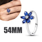 925 Sterling Silver Sparkling Blue Glass Flower Stud Earrings | Fine Jewelry Gift for Women