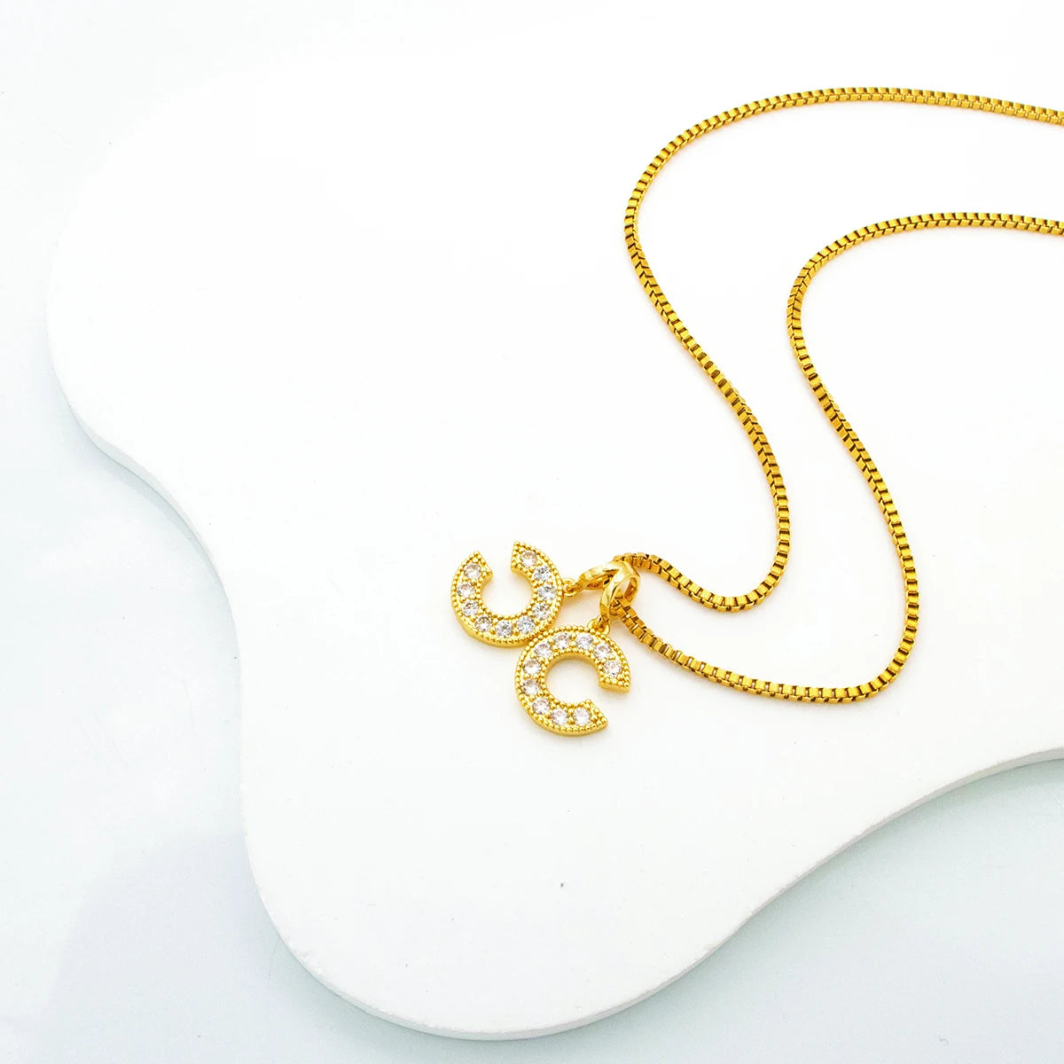 Gold Letter C Pendant Necklace for Women | Stainless Steel