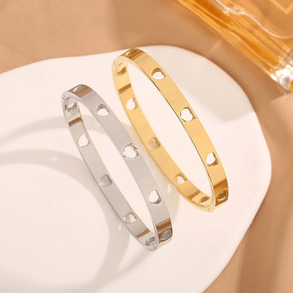 Star & Heart Stainless Steel Bangle Bracelet | Rose Gold, Gold & Silver