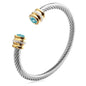 Seven-Color Zircon Bracelet - Titanium Steel European Woven Style Bangle