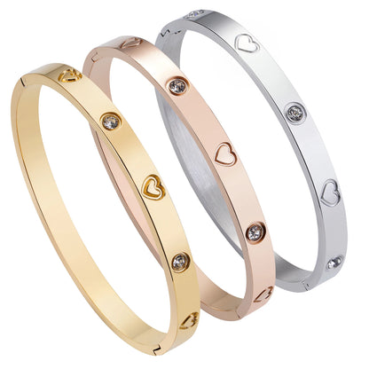 Luxury White Shell Bracelet - Titanium Steel Bangle for Women