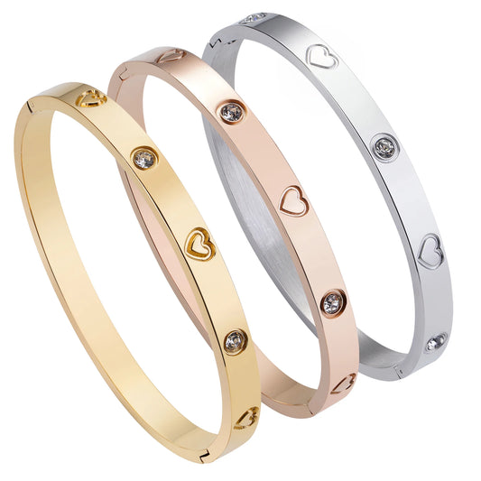 Luxury White Shell Bracelet - Titanium Steel Bangle for Women