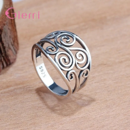 925 Sterling Silver Hollow Flower Ring | AAA Zirconia Wedding & Anniversary Band for Women