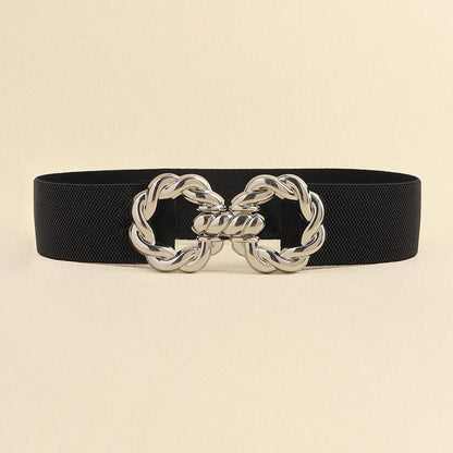 Waist Belt Women's Belt Corset Wide Elastic Dress Belt Luxury Designer Brand Stretch Elastic Wide Corset Metal Buckle Waistband