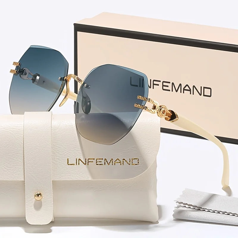 Women's Frameless Fashion Sunglasses - UV400 Geometric Party Style