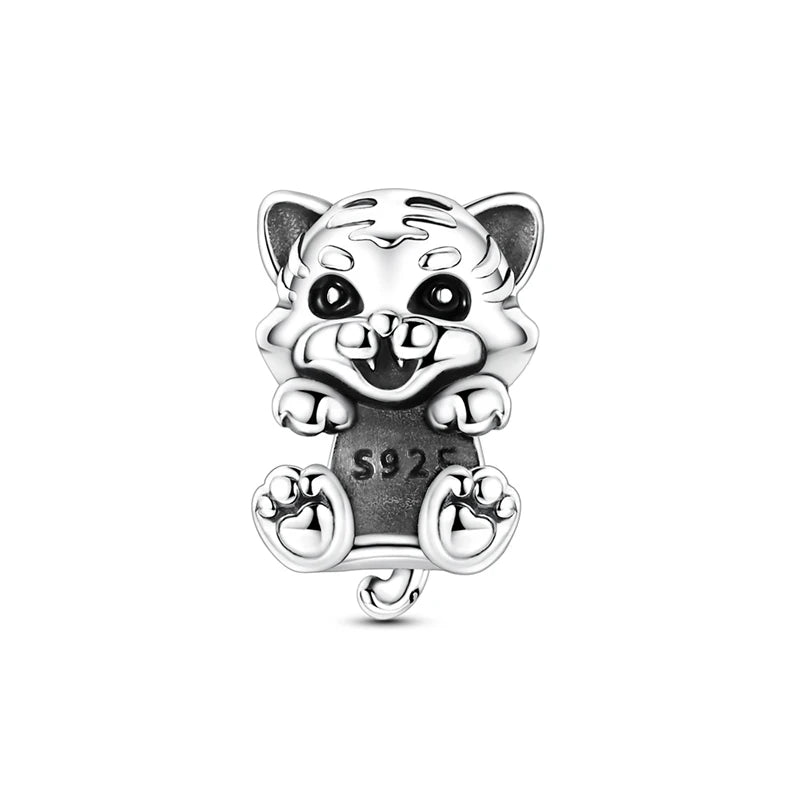 925 Sterling Silver Bear, Kart & Family Tree Charm Bead | Fits Pandora Bracelets & Pendants for Women
