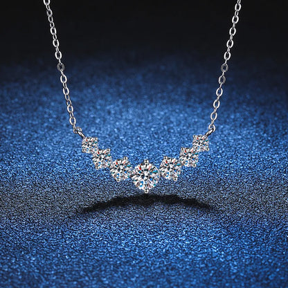 Oval Moissanite Pendant Necklace - 925 Sterling Silver & 18K White Gold, 1.7ct, D Color VVS1, GRA Certified