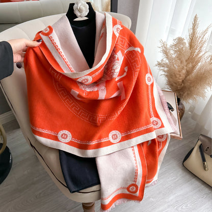 Luxury Winter Cashmere Scarf -  Warm Pashmina Blanket Poncho Shawl