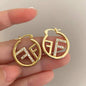 Letter F Hoop Earrings | Light Luxury Gold & Silver Plated