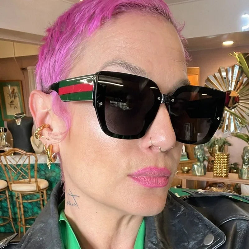 JQZSAG Luxury Oversized Cat Eye Sunglasses — Gradient UV400 CE Certified | Women