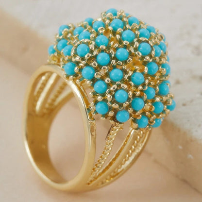 Trendy Hollow Pearl Inlay Ring for Women | Classic Gold Tone