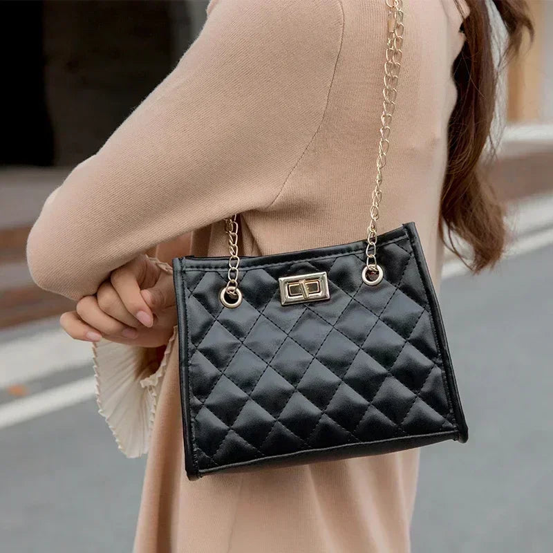 Women's Tote Bags, Handbag with Chains, Diamond Lattice Underarm Luxury Shoulder Bag for Ladies Designer Bag