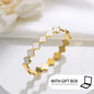 European Style Titanium Steel Bracelet - Minimalist Gold & White Bangle for Women
