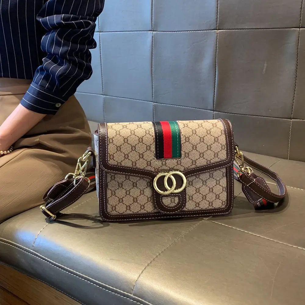 Designer-Style Vintage Small Square Bag - Classic Crossbody Shoulder Handbag